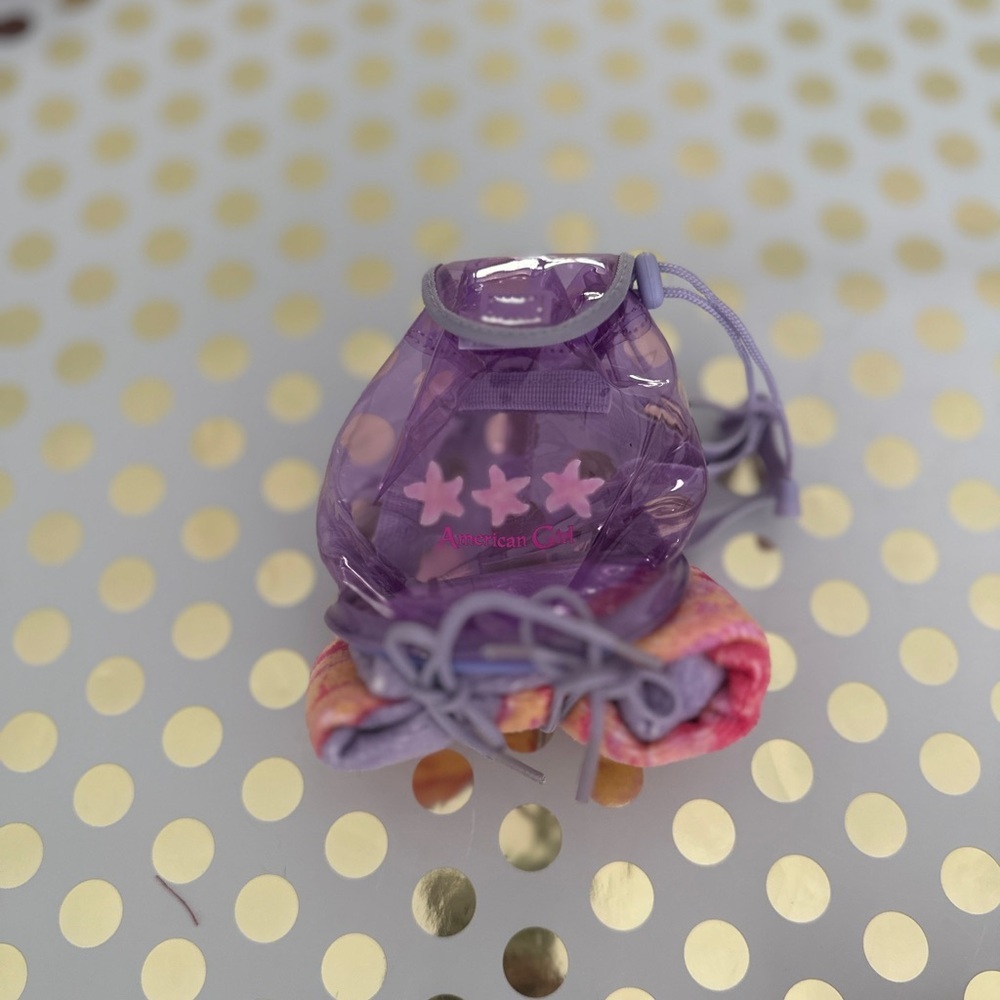Purple American Girl Mini Backpack an towel